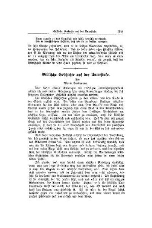 Biblische Geschichte auf der Unterstufe