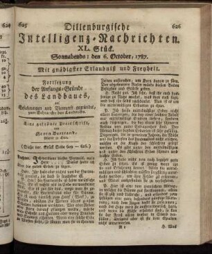 XL. Stück. Sonnabends: den 6. October, 1787.