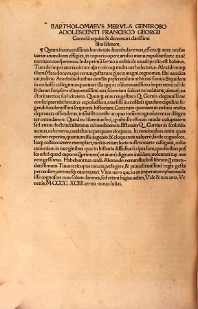 Qvintvs Cvrtivs De Rebvs Gestis Alexandri Magni Regis Macedonvm