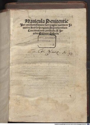 Nauicula Penitentie