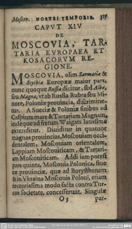 Caput XIV. De Moscovia, Tartaria Europaea Et Kosacorum Regione