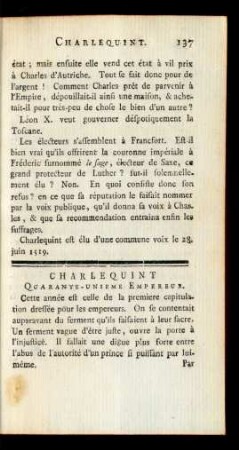 Charlequint Quarante-Unieme Empereur