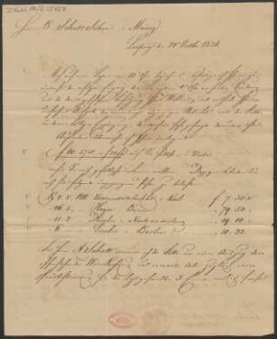 Brief an B. Schott's Söhne : 24.10.1826