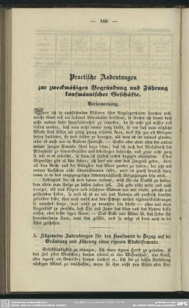 Practische Andeutungen zur zweckmäßigen Begründung und Führung kaufmännischer Geschäfte