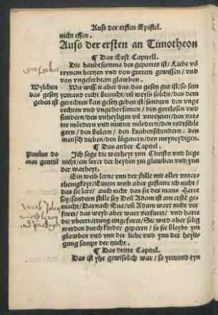 Auss der ersten an Timotheon