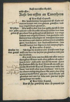 Auss der ersten an Timotheon