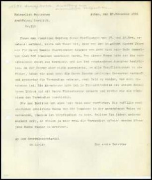 Bericht des ersten Sekretars an das General-Sekretariat