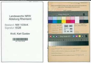 Entnazifizierung Karl Gustav Kroll , geb. 23.02.1896 (Postbeamter)