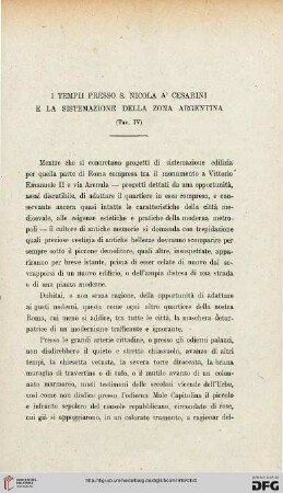 46.1918: I tempii presso S. Nicola a' Cesarini e la sistemazione della zona Argentina