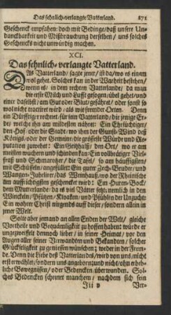 XCI. Das sehnlich-verlangte Vatterland.