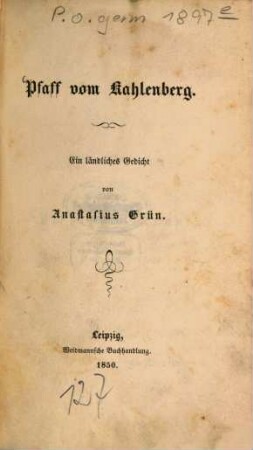 Pfaff vom Kahlenberg : ein ländliches Gedicht