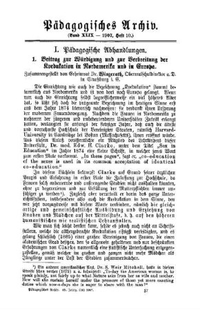 Beitrag zur Würdigung und zur Verbreitung der Koedukation in Nordamerika und in Europa
