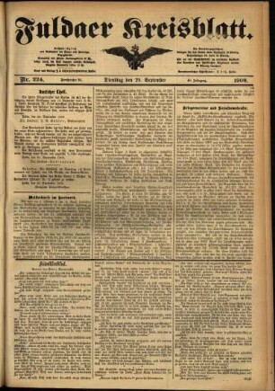 Ausgabe vom Dienstag, den 29. September 1908.