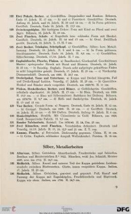 Silber, Metallarbeiten (Nr. 134-164)
