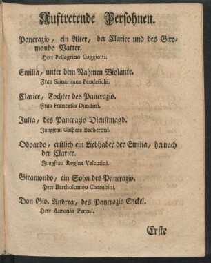 Auftretende Persohnen
