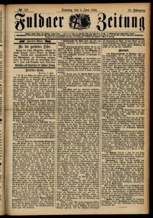 Zweite Ausgabe vom Sonntag, den 05. Juni 1892.