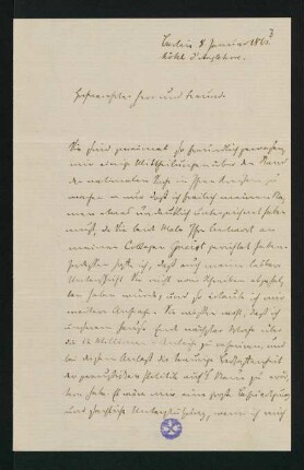 Brief vom 8. Januar 1863