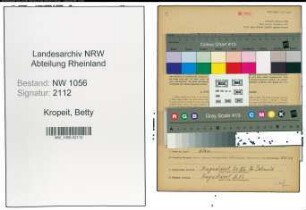 Entnazifizierung Betty Kropeit , geb. 13.10.1911 ()