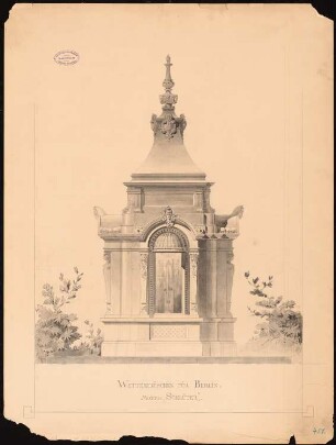 Wettersäule für den Schlossplatz, Berlin Monatskonkurrenz November 1886: Aufriss 1:10