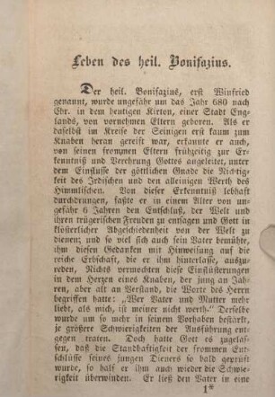 Leben des heil. Bonifazius.