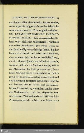 XXI. Bassano, Genremalerei Und Landschaftsmalerei