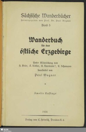 Wanderbuch für das östliche Erzgebirge