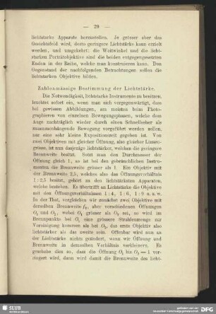 Zahlenmässige Bestimmung der Lichtstärke