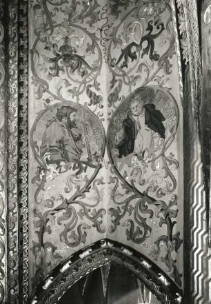 Haendel, Ernst. Dekorative Wandmalerei mit Apostelmedaillons. Wachsfarbe. Um 1875/1880. Meißen: Albrechtsburg, Kapelle am Großen Saal