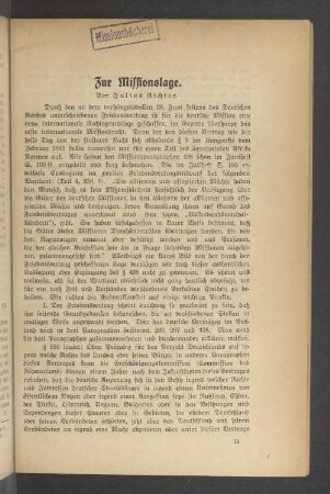 Zur Missionslag