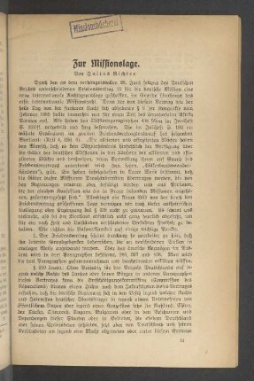 Zur Missionslag