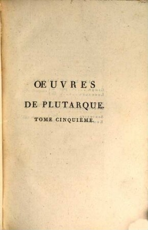 Les vies des hommes illustres de Plutarque, 5