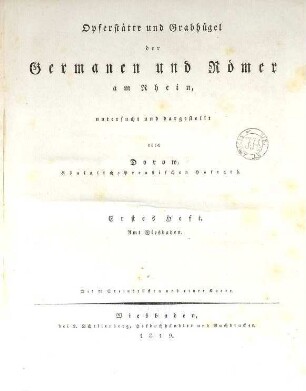 Opferstätte und Grabhügel der Germanen und Römer am Rhein, 1. Amt Wiesbaden