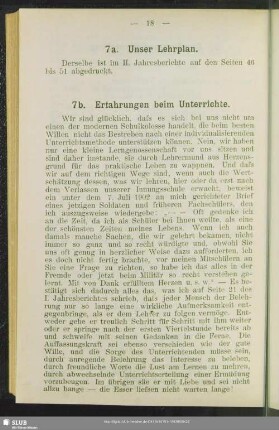 7b. Erfahrungen beim Unterrichte