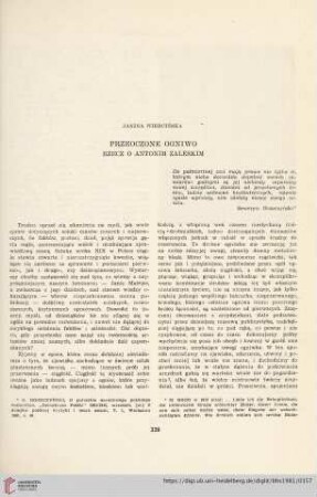 43: Przeoczone ogniwo : rzecz o Antonim Zaleskim