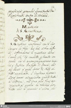 Martirio di San Giustino.
