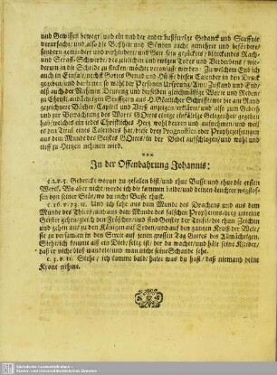 In der Offenbahrung Johannis: ...