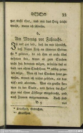 6. Am Montag vor Faßnacht