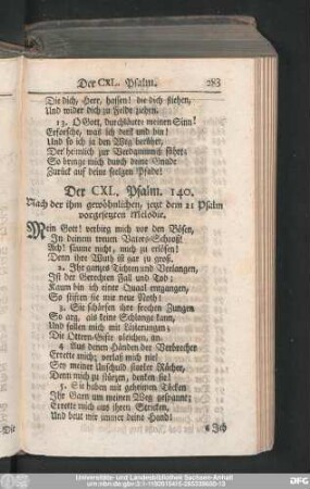 Der CXL. Pslam. 140.