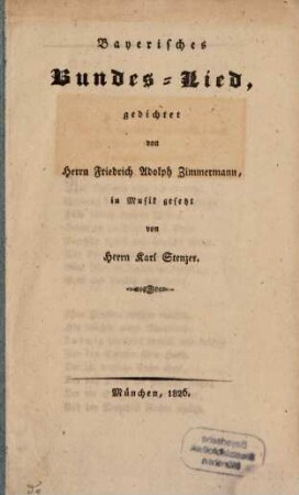 Bayerisches Bundes-Lied