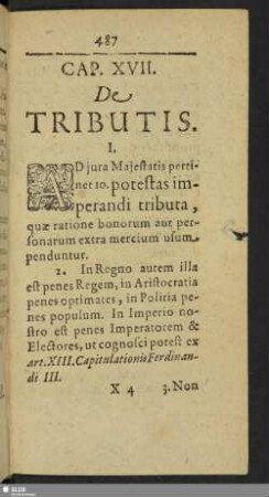 Cap. XVII. De Tributis