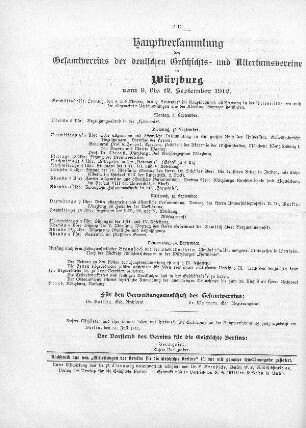 Hauptversammlung des Gesammtvereins der deutschen Geschichts- Altertumsvereine