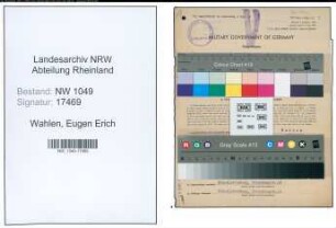 Entnazifizierung Eugen Erich Wahlen , geb. 16.02.1913 (Pianist)
