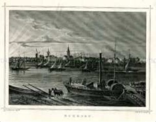 Ruhrort (Nordrhein-Westfalen), Flusslandschaft mit Stadtansicht