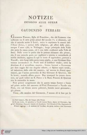 Notizie Intorno Alle Opere Di Gaudenzio Ferrari