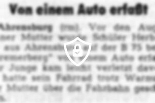 Von einem Auto erfaßt