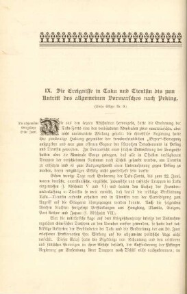 IX. Die Ereignisse in Taku und Tientsin bis zum Antritt des allgemeinen Vormarsches nach Peking