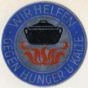 WHW-Abzeichen, Monatstürplakette "Wir helfen gegen Hunger und Kälte", Haussammlung vom Oktober 1933