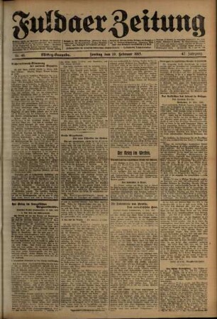 Zweite Ausgabe vom Freitag, den 19. Februar 1915.