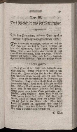 Kap. III. Das Nöthigste aus der Naturlehre.