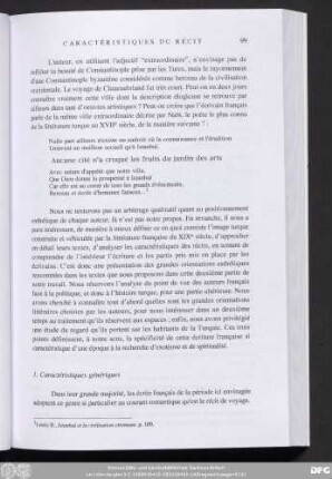 1. Caractéristiques génériques